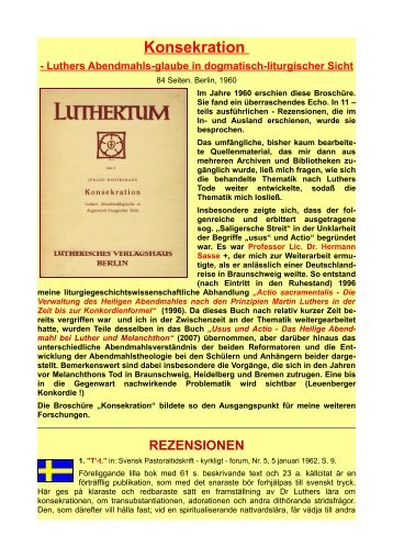 Konsekration - Luther in Braunschweig