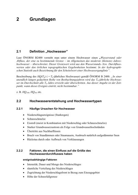 Leitfaden HQ Statistik - Wasser, Klimawandel & Hochwasser