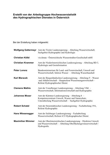 Leitfaden HQ Statistik - Wasser, Klimawandel & Hochwasser