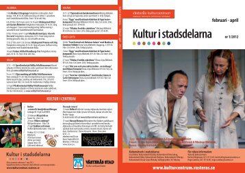 Kultur i stadsdelarna nr 1/2012 - Västerås stad