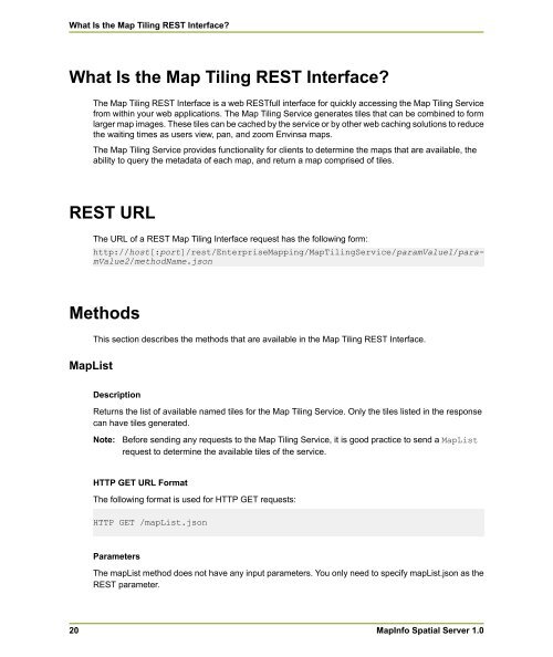 MapInfo Spatial Server Map Tiling Service - Product Documentation ...