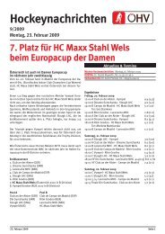 7. Platz für HC Maxx Stahl Wels - Österreichischer Hockeyverband