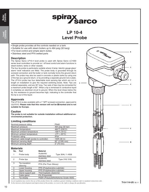 Controls & Instrumentation Product Manual - Spirax Sarco