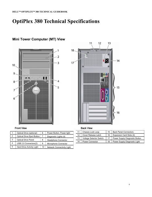 OptiPlex 380 Technical Guidebook - Dell