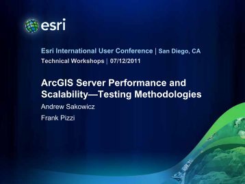 ArcGIS Server Performance and Scalability - Testing ... - Esri