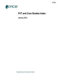 PVT and Core Studies Index - Energy Resources Conservation Board
