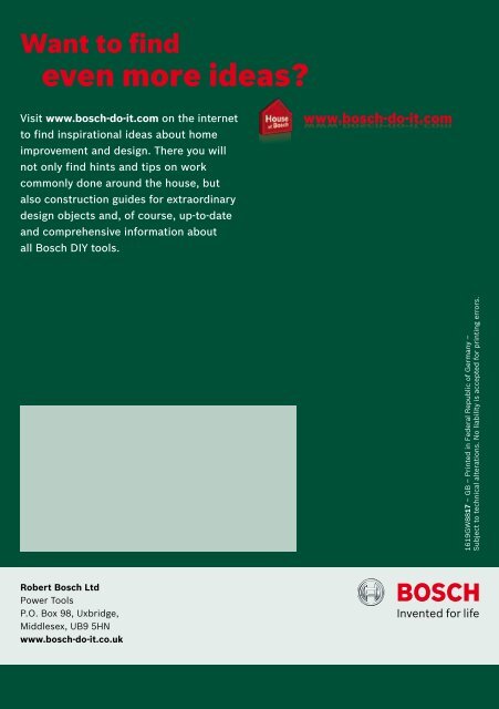 Power For All. - Bosch power tools