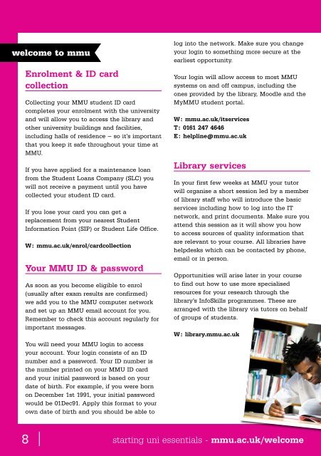 MMU Welcome Week Guide - Manchester Metropolitan University