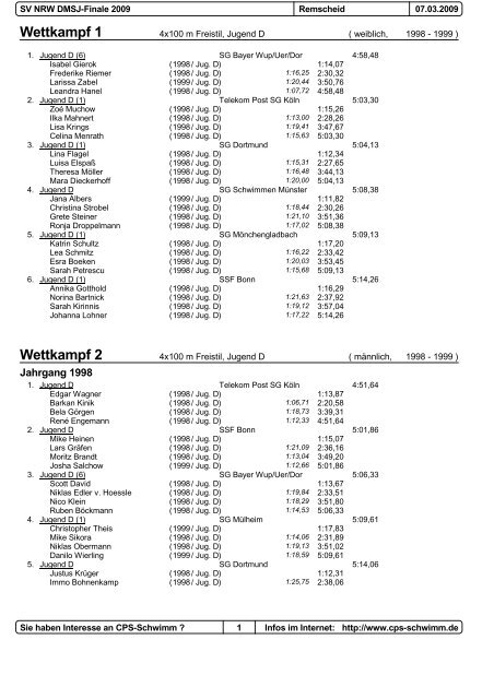 Wettkampf 13 - TPSK Schwimmen