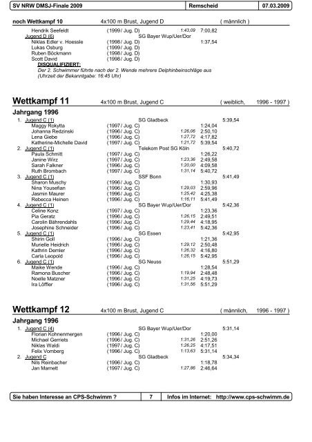 Wettkampf 13 - TPSK Schwimmen