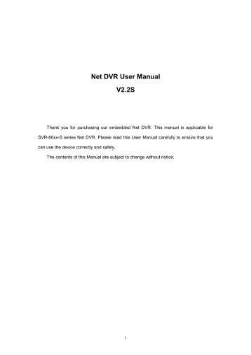DVR User Manual - Bolide Technology Group