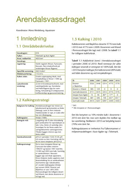 Arendalsvassdraget - Direktoratet for naturforvaltning