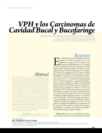 VPH y los Carcinomas de Cavidad Bucal y Bucofaringe - Instituto ...