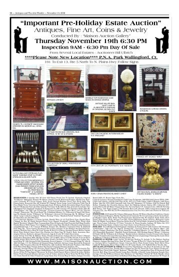 November 13 - Antiques and the Arts Online