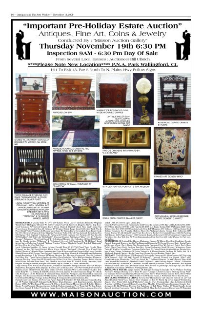 November 13 - Antiques and the Arts Online