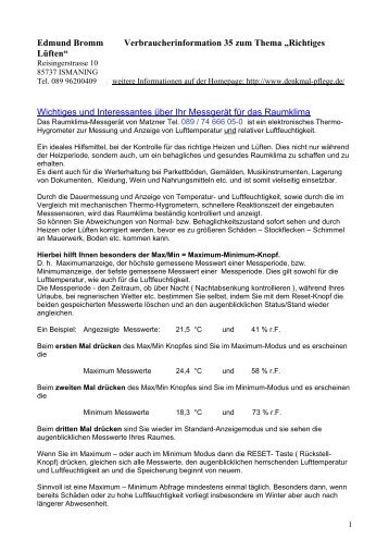Edmund Bromm Verbraucherinformation 35 Zum Thema - Isar ...