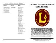 County Kings / Agassiz Leaders, 1961-2012 - University of Minnesota