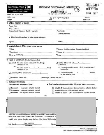 Miller, John - Fair Political Practices Commission - State of California