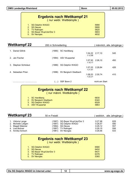 Protokoll DMS - TV Ratingen