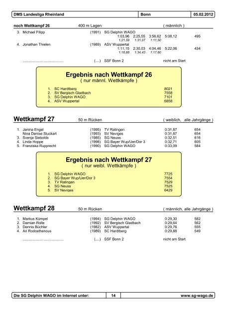 Protokoll DMS - TV Ratingen