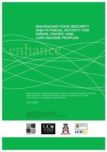 Enhancing food security - Index of - University of Otago, Wellington