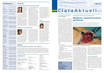 Moderne, minimal-invasive Verfahren - Claraspital