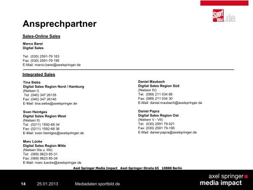 Mediadaten "sportbild.de" - Axel Springer MediaPilot