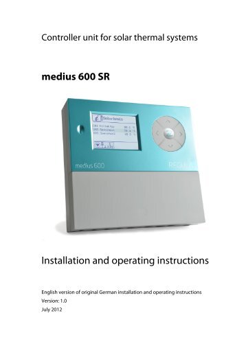 medius 600 SR Installation and operating instructions - Prozeda