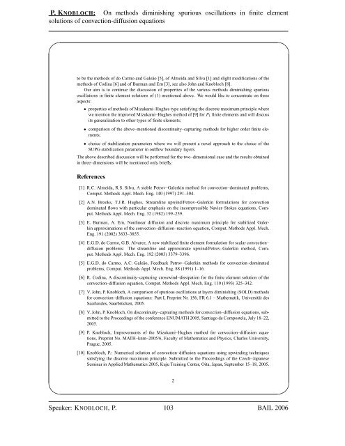 BAIL 2006 Book of Abstracts - Institut für Numerische und ...