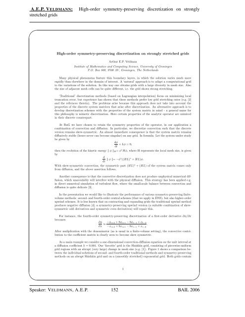 BAIL 2006 Book of Abstracts - Institut für Numerische und ...