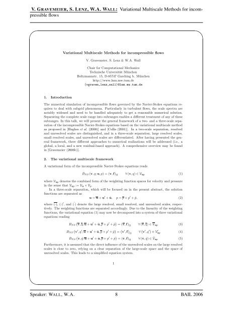 BAIL 2006 Book of Abstracts - Institut für Numerische und ...