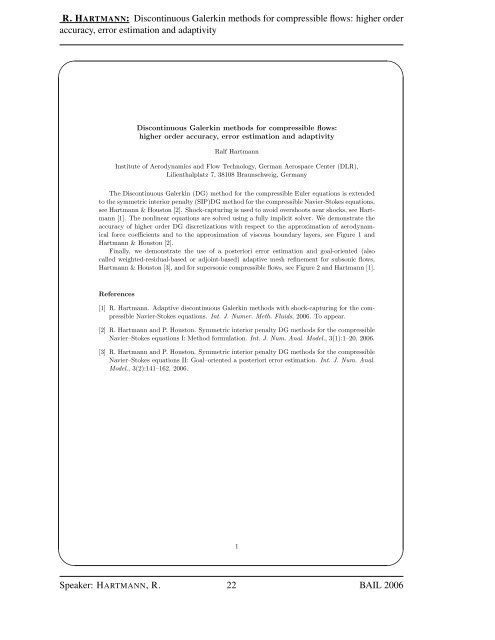 BAIL 2006 Book of Abstracts - Institut für Numerische und ...