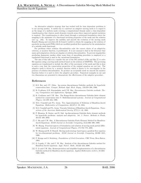 BAIL 2006 Book of Abstracts - Institut für Numerische und ...