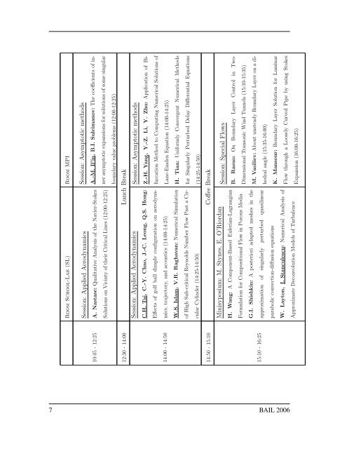 BAIL 2006 Book of Abstracts - Institut für Numerische und ...