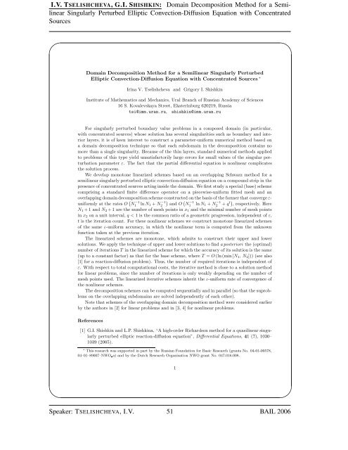 BAIL 2006 Book of Abstracts - Institut für Numerische und ...