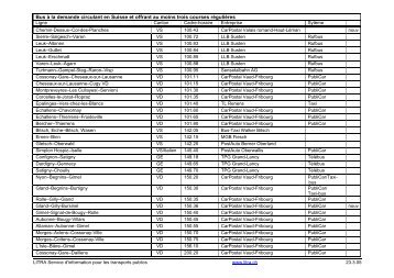 Bus à la demande circulant en Suisse et offrant au moins trois ...