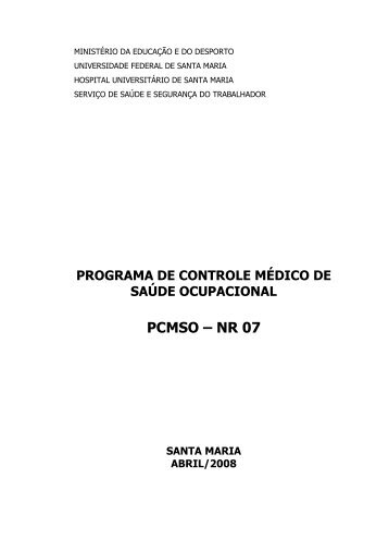 PCMSO – NR 07 - UFSM