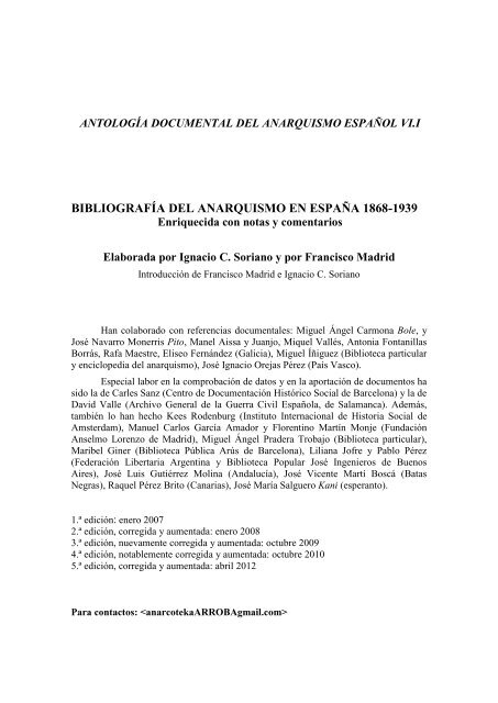 Antología Documental Del Anarquismo Español Cedall - 