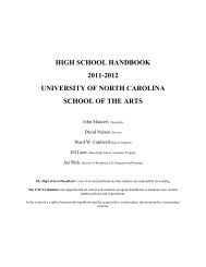 High School Handbook - University of North Carolina School of the ...