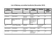 List of Medway accredited landlords (November 2012)