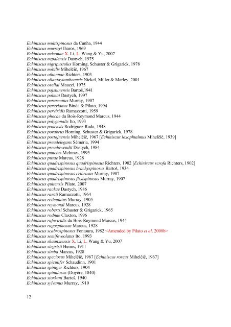 Actual checklist of Tardigrada species (2009-2012, Ver. 21: 30-06 ...