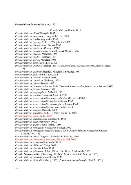 Actual checklist of Tardigrada species (2009-2012, Ver. 21: 30-06 ...