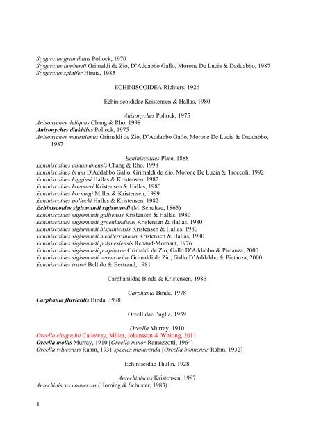 Actual checklist of Tardigrada species (2009-2012, Ver. 21: 30-06 ...