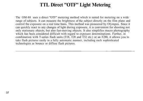 Olympus OM88 (OM101) Power Focus Camera Instructions