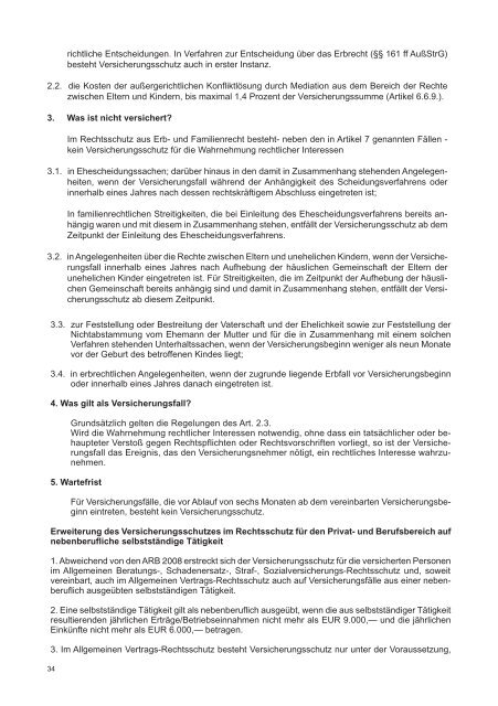 Vertragsgrundlagen zur Rechtsschutz-Versicherung - VVD