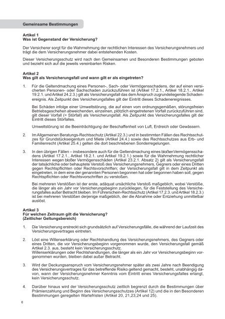 Vertragsgrundlagen zur Rechtsschutz-Versicherung - VVD