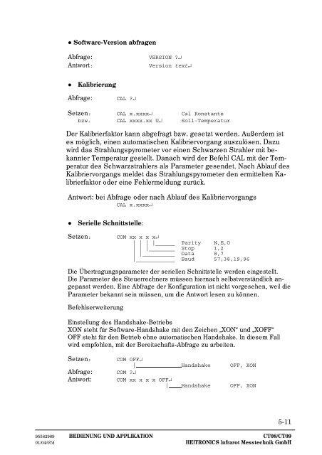 Bedienungsanleitung, Manuel, Manual, CT08, CT09, HEITRONICS ...