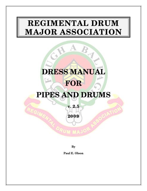RDMA Dress Manual - Regimental Drum Major Association
