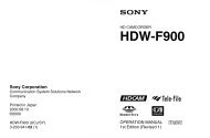 HDW-F900 - Cinematography Mailing List