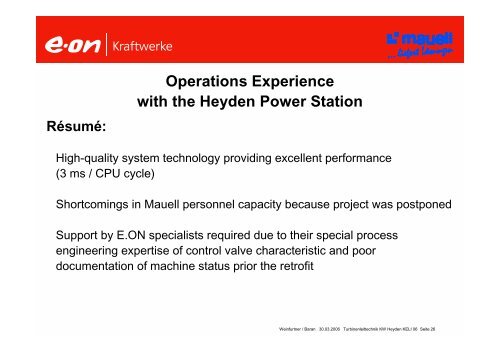 EON Turbine Control System - Helmut Mauell GmbH